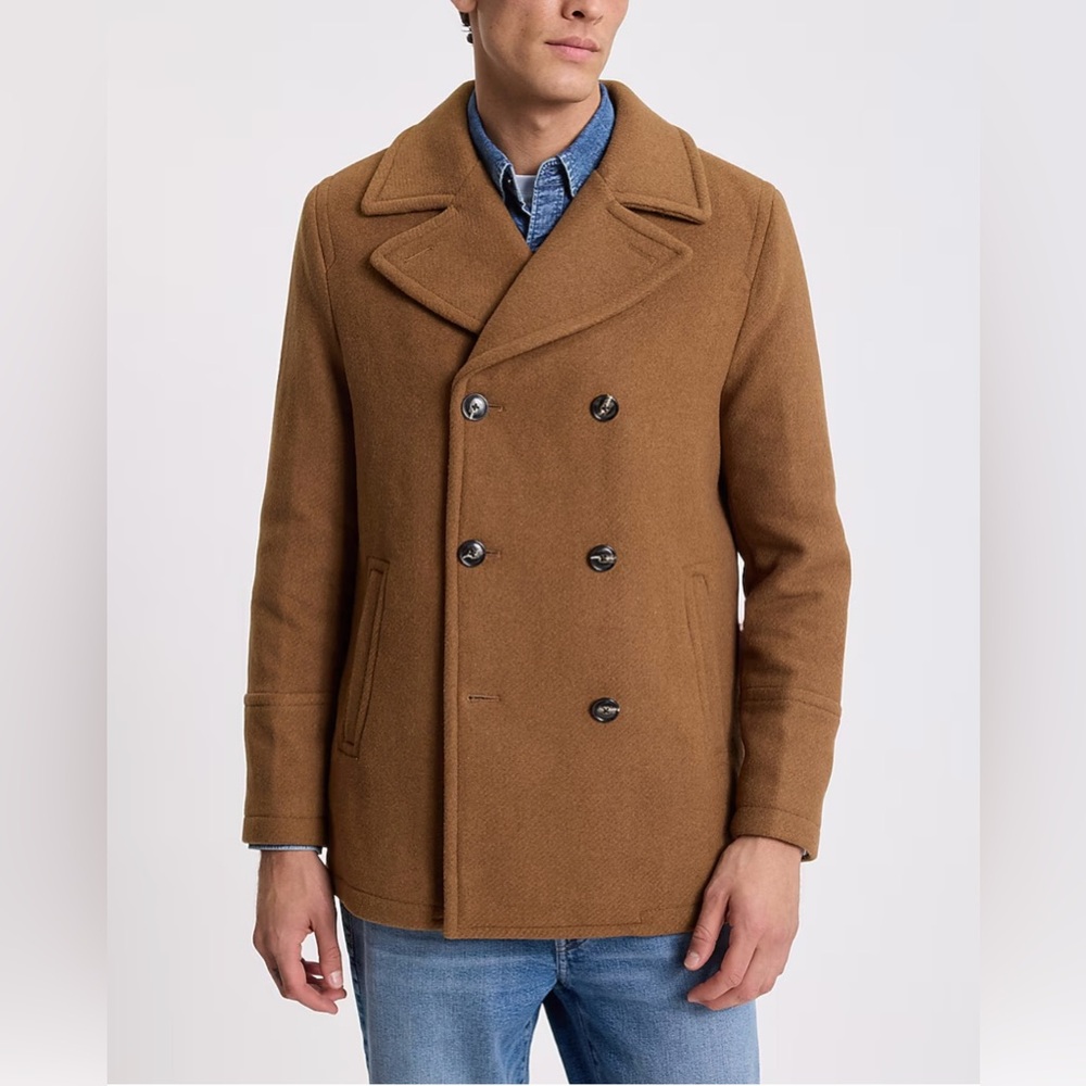 Wool-Blend Double Breasted Peacoat